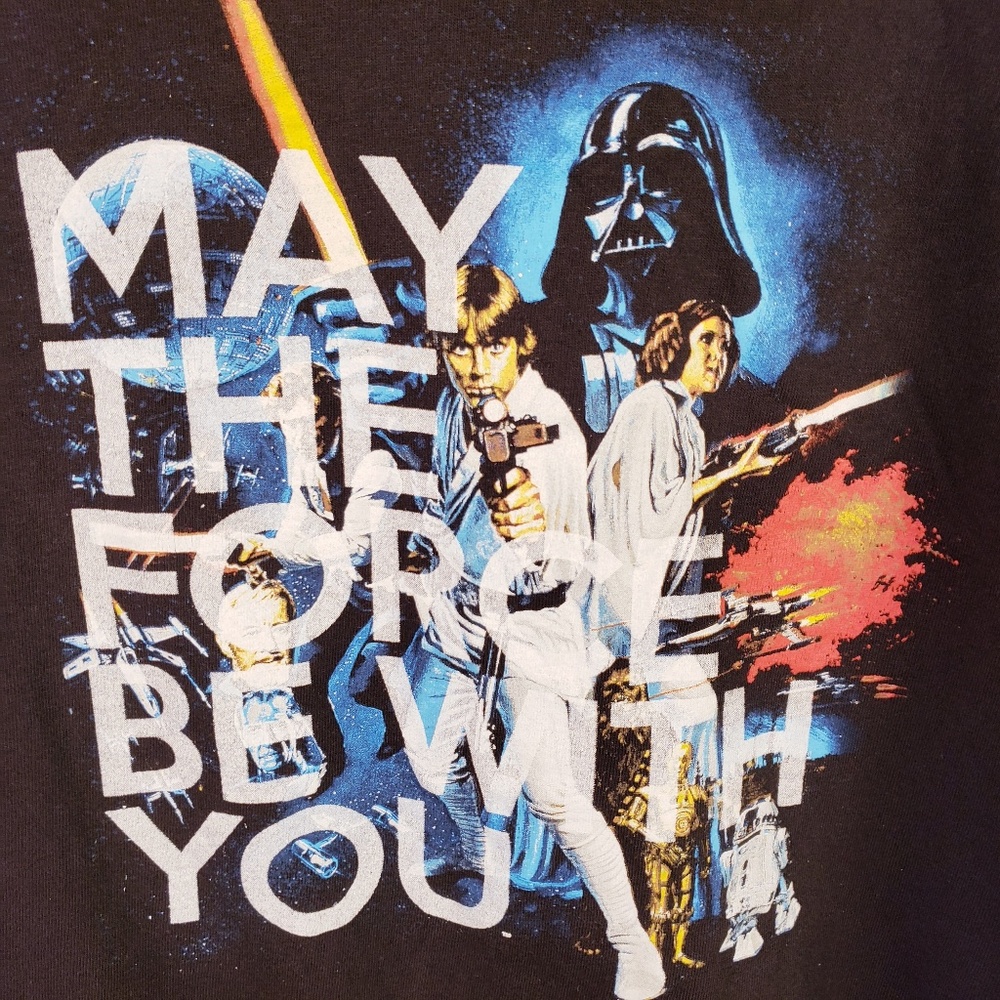 Star Wars May The Force Be With You T-Shirt Black Classic Poster Art - Picture 3 of 5